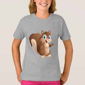 Cute Animated Squirrel T-shirt by paul68 at Zazzle