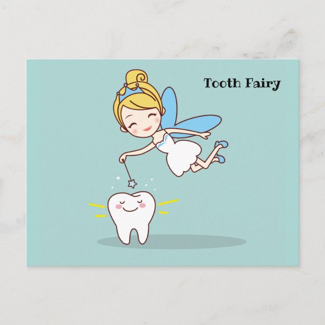 Cute animated Tooth Fairy Postcard (Front)