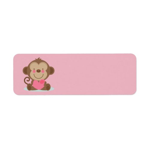 Cute Animated Valentines Day Monkey Label