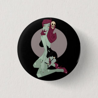 Cute Animated Zombie Pinup Girl Button