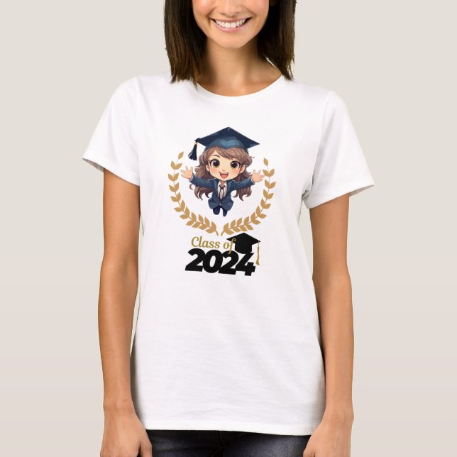 Cute Animation Graduate Name 2024  T-Shirt (Front)