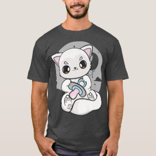 Cute Anime Arctic Fox With Soother And Kawaii Moon T-Shirt