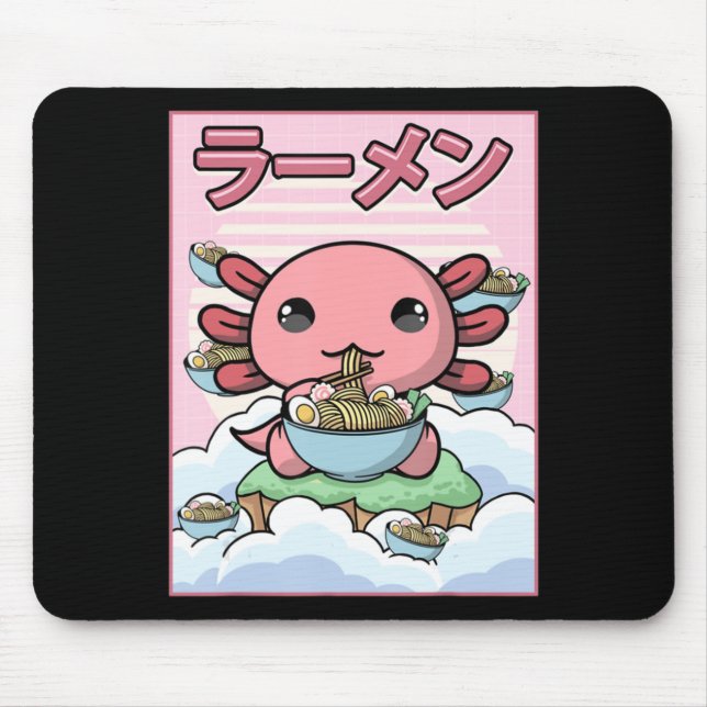 Cute Anime Axolotl Ramen Noodle Women Men Boys G Mouse Pad (Front)