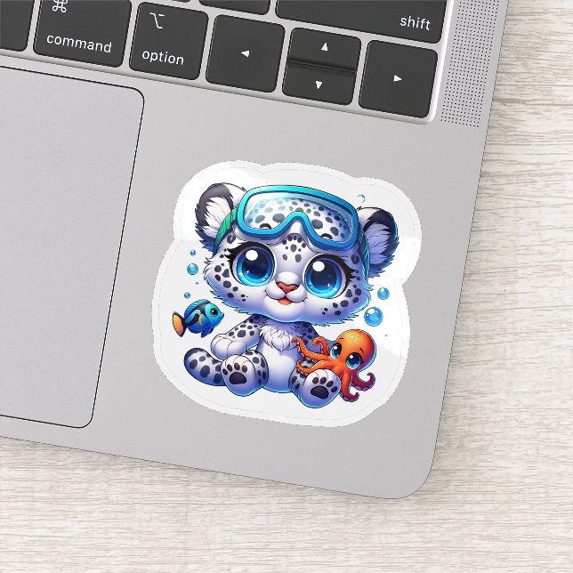 Cute Anime Big Cat Stickers Kawaii Stickers Ocean (Detail)