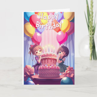Cute Anime Birthday  Card