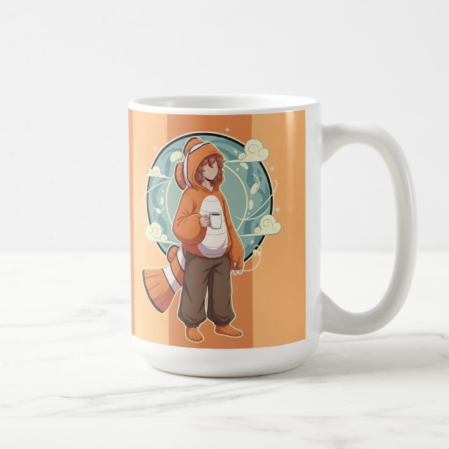 Cute Anime Boy in Clownfish Costume drinking Coffe Coffee Mug (Right)