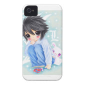 Cute anime boy with lollipop and kawaii bunny Case-Mate iPhone case (Back)