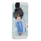 Cute anime boy with lollipop and kawaii bunny Case-Mate iPhone case (Back/Right)