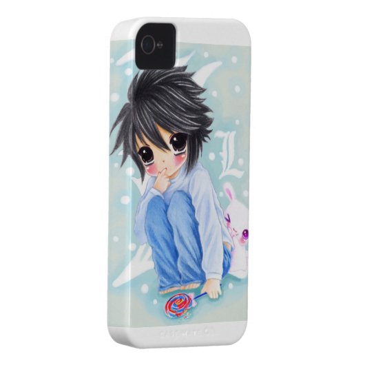 Cute anime boy with lollipop and kawaii bunny Case-Mate iPhone case (Back/Right)