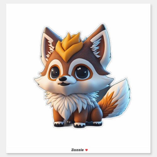 Cute Anime Cartoon Wolf Sticker