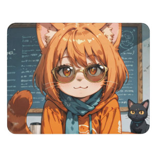 Cute Anime Cat Girl Door Sign