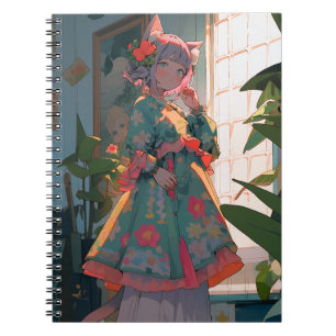 Cute Anime Catgirl Notebook