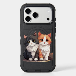 Cute Anime Cats Pair Illustration iPhone 17 Pro Max Case