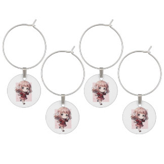 Cute Anime Character's Wine Charm