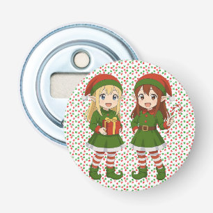 Cute anime Christmas elves Bottle Opener