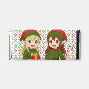 Cute anime Christmas elves Hershey Bar Favors