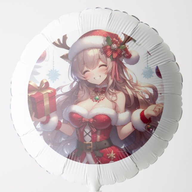 Cute anime Christmas girl Balloon (Front)