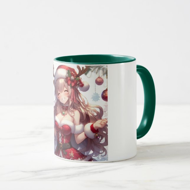 Cute anime Christmas girl Mug (Front Right)