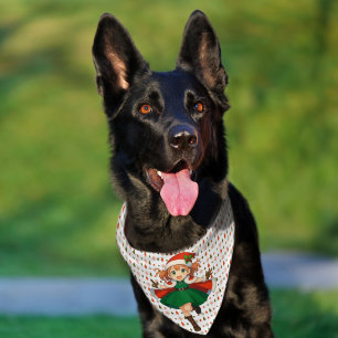 Cute, anime Christmas girl Pet Bandana Collar