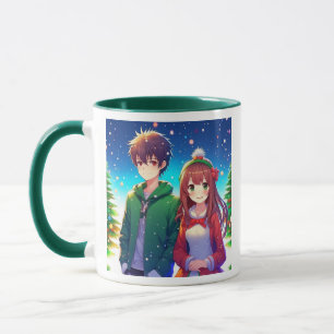 Cute Anime Couple Christmas Mug