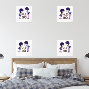 Cute Anime Couple Wall Art Sets