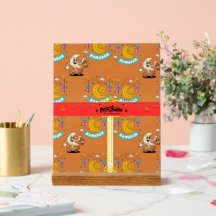 Cute Anime Crescent Ramadan Table Sign
