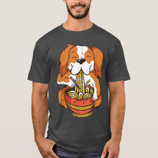 Cute Anime Dog Feeds Ramen Soup With Noodles 204 T-Shirt