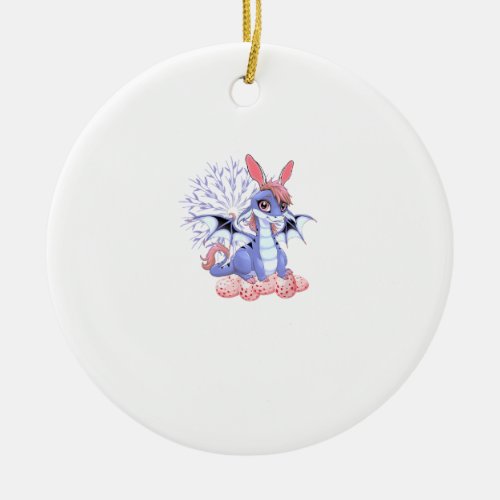 Cute Anime Dragon Bunny Easter Shirt Toddler Girl  Ceramic Ornament