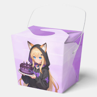 Cute Anime Dragon Girl's Birthday Party Thank You Favor Boxes