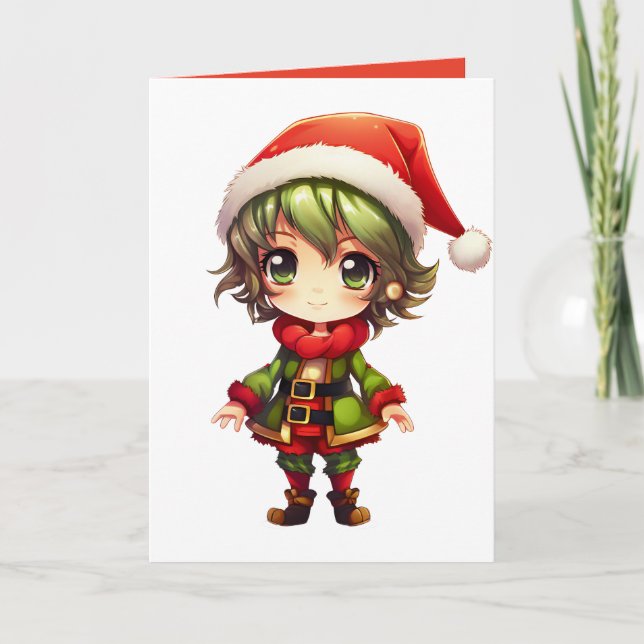 Cute Anime Elf Card (Front)