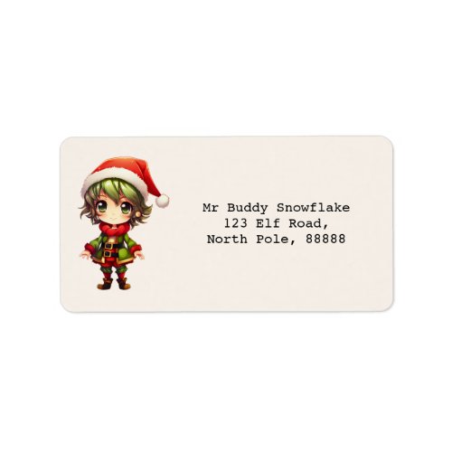 Cute Anime Elf Label