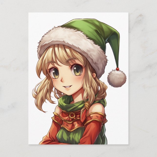Cute Anime Elf Postcard (Front)
