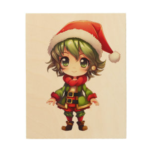 Cute Anime Elf Wood Wall Art