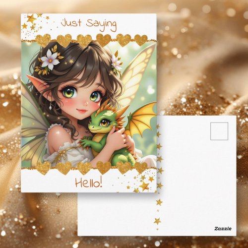 Cute Anime Fairy and Chibi Dragon | Hello!