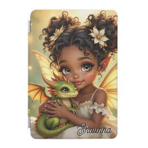 Cute Anime Fairy Girl and Chibi Dragon iPad Mini Cover
