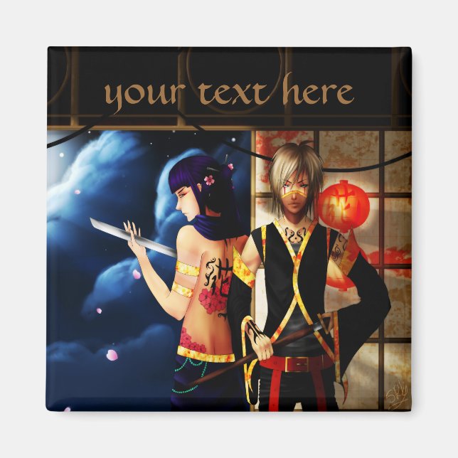 Cute anime fantasy boys nightslayers magnet (Front)