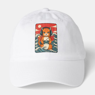 Cute Anime Gamer Cat Japanese Gaming Retro Hat