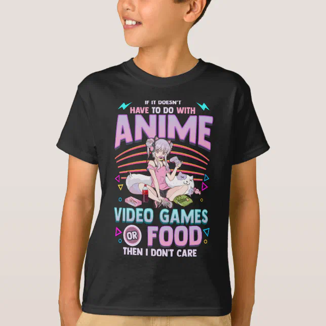 Cute Anime Gamer Girl Funny Kawaii Japanese Manga T-Shirt | Zazzle