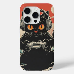 Cute Anime Gamer Kawaii Cat Japanese Gaming Gift B iPhone 15 Pro Case