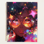 Cute Anime Girl African American Art Planner<br><div class="desc">Fantasy art products by The Lunarium.</div>