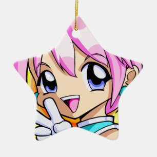 Cute Anime Girl Ceramic Ornament