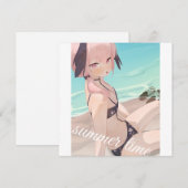 Cute anime girl enjoying summer time on the beach  (Front/Back)