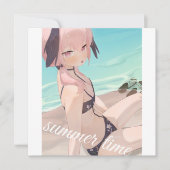 Cute anime girl enjoying summer time on the beach (Front)
