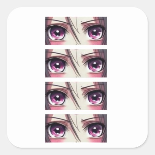 cute anime girl eyes stickers pack