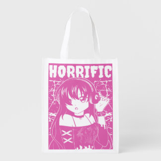 Cute anime girl grocery bag