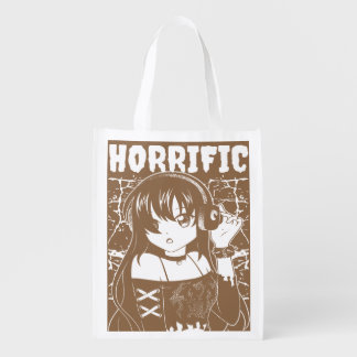 Cute anime girl grocery bag
