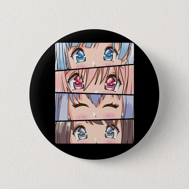 Cute Anime Girl Japan Comic Manga Anime Button (Front)
