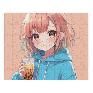 Cute anime girl jigsaw puzzle