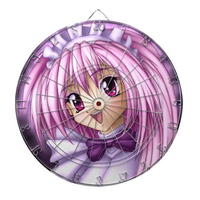 Cute Anime Girl Maid Dartboard (Front)