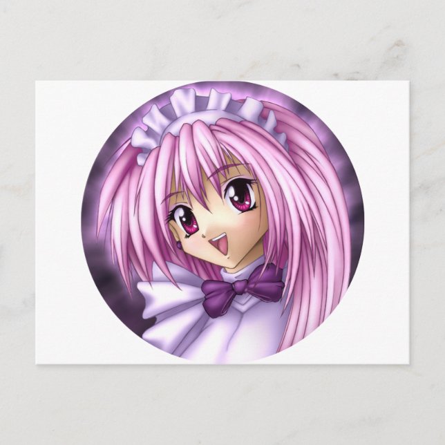 Cute Anime Girl Maid Postcard (Front)
